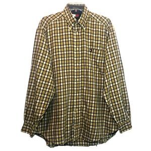 Tommy Hilfiger Plaid Button Down Shirt in Yellow/Blue Men’s Medium